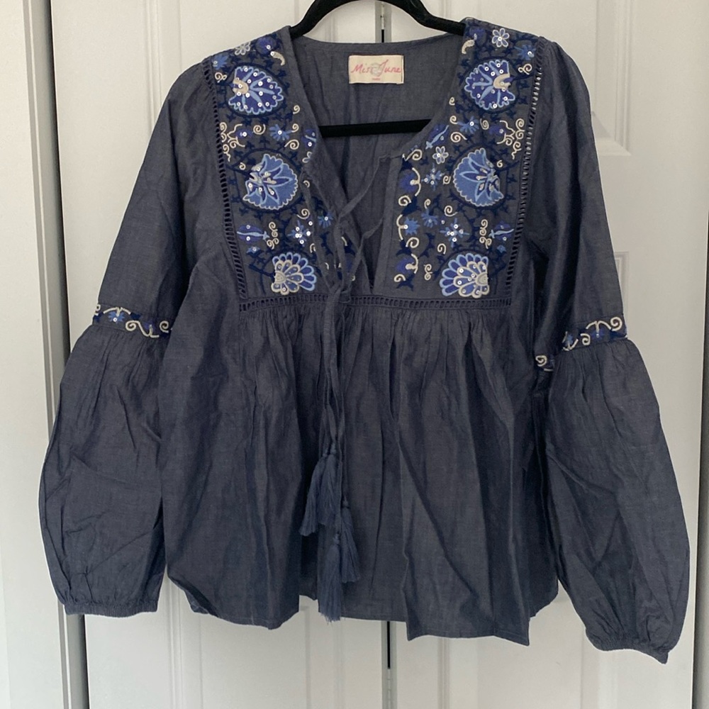 Miss June paris Stunning embroidery blouse